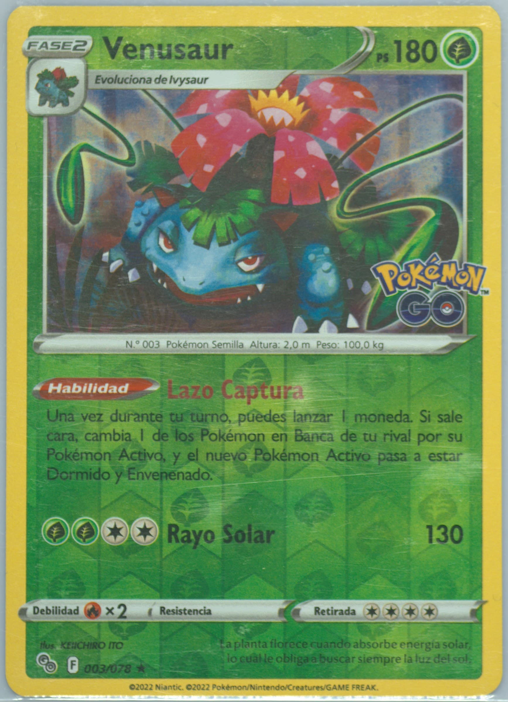 Venusaur-Reverse Foil Spanish (003) 2022 Pokemon Go