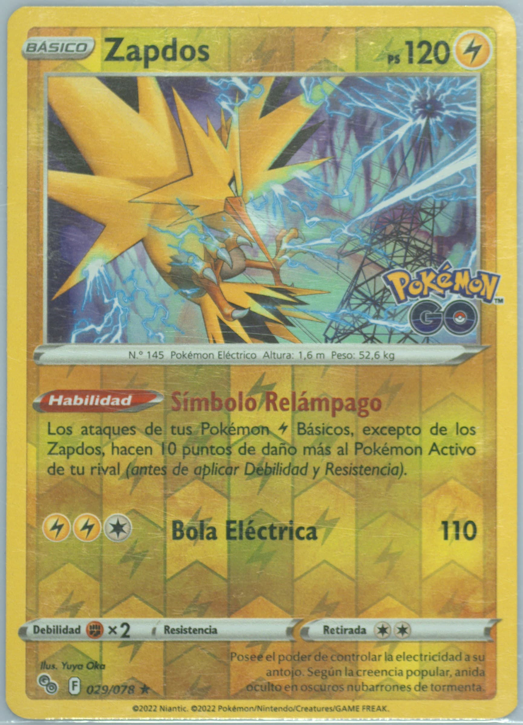 Zapdos-Reverse Foil Spanish (029) 2022 Pokemon Go