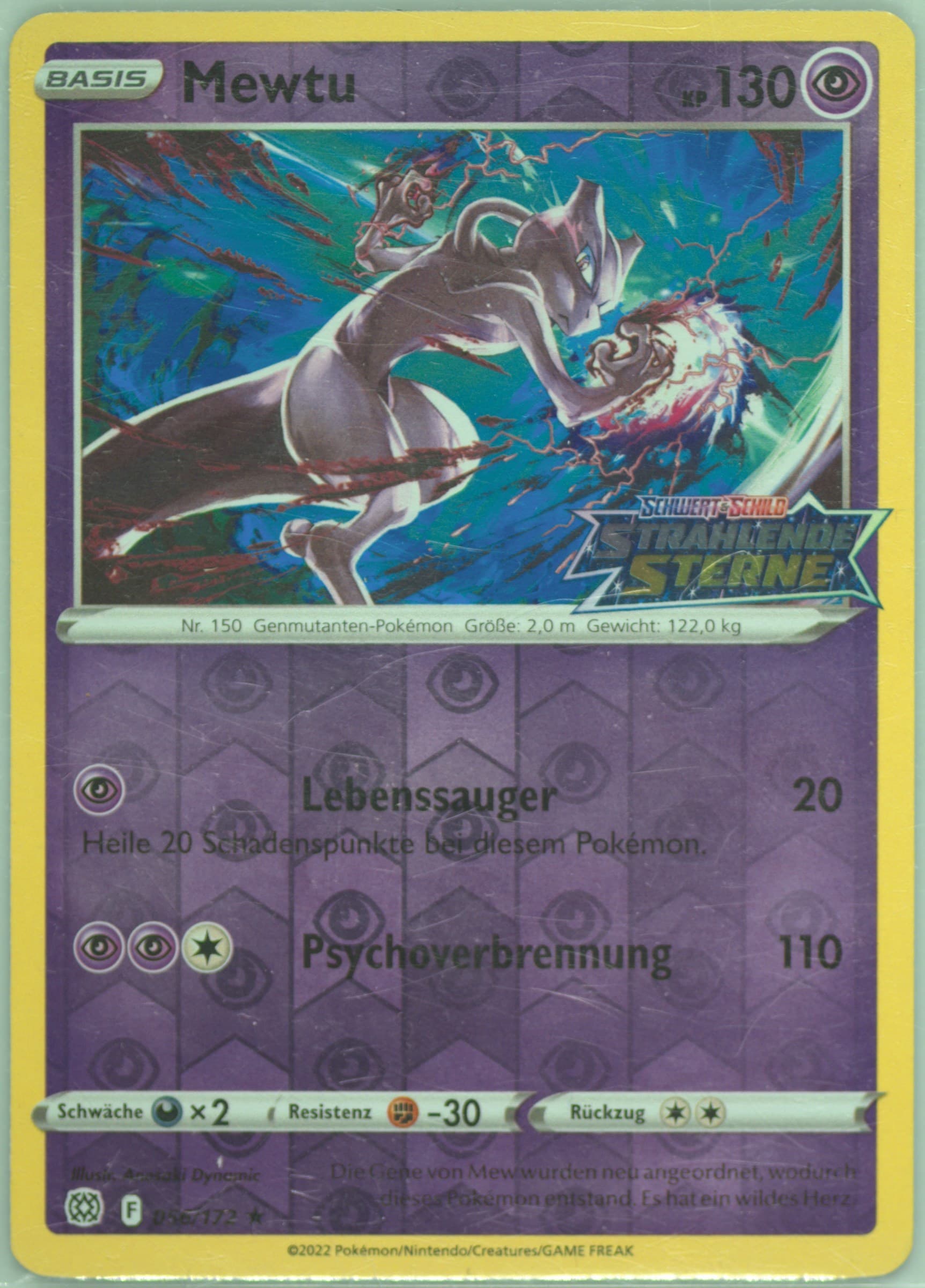 Mewtu-Reverse Foil Stamp Gift-German (056) 2022 Pokemon Sword & Shield Brilliant Stars