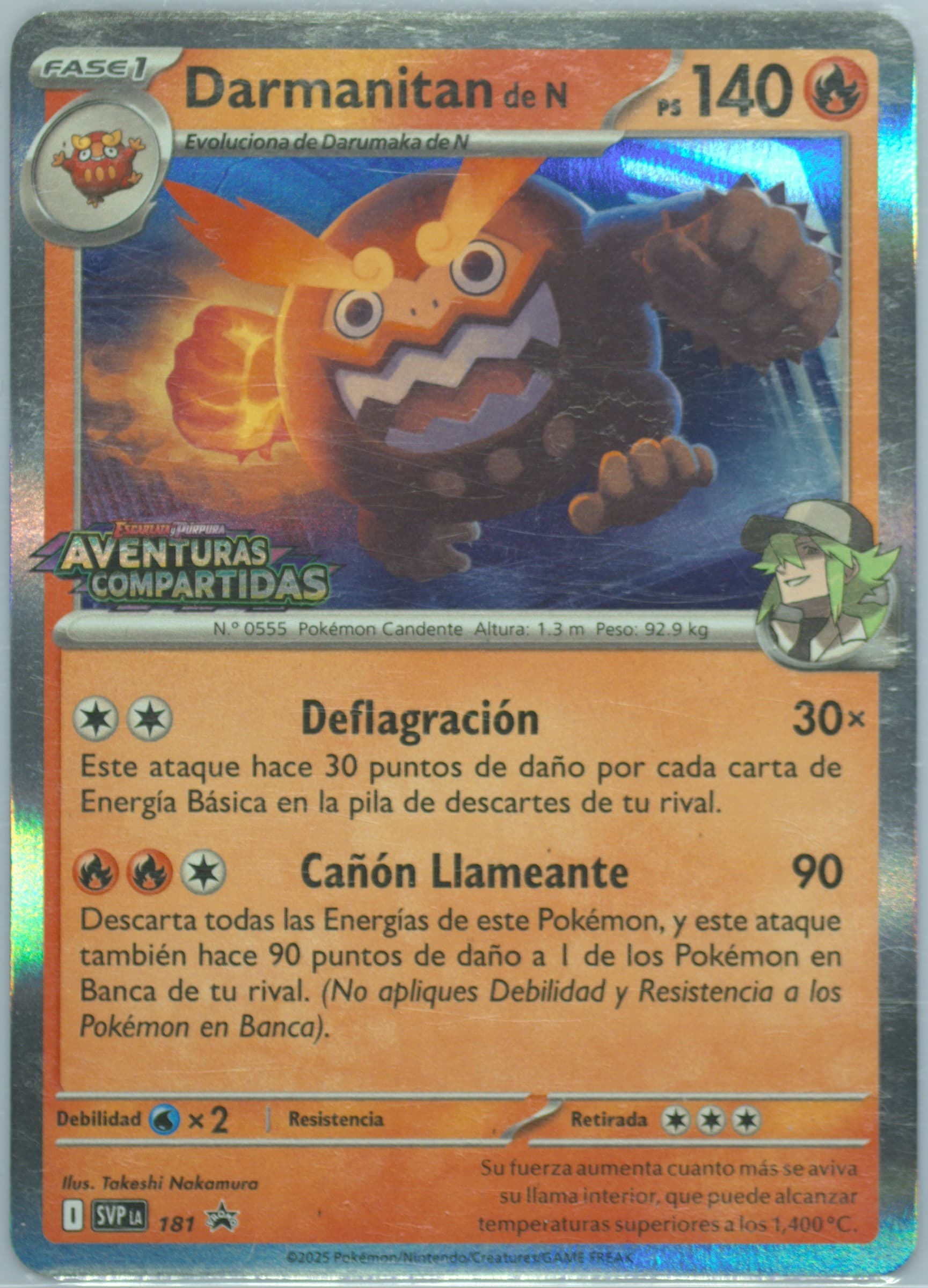 N's Darmanitan Journey Together Prerelease (181) 2025 Pokemon Latin American Svp La-SV Black Star Promo