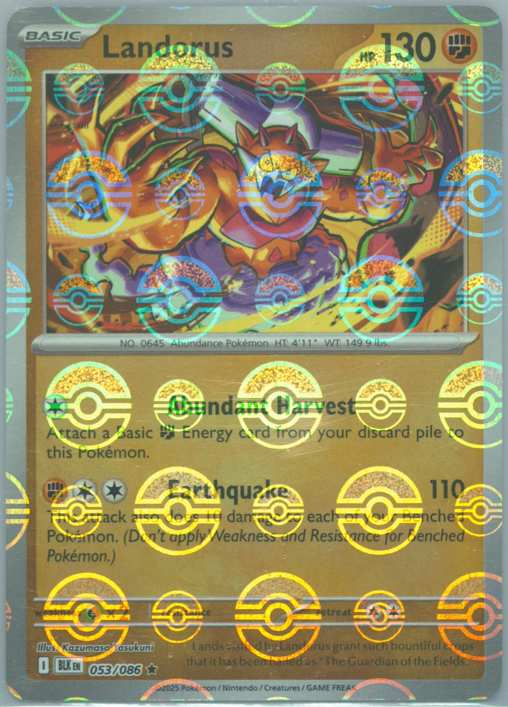 Landorus Poke Ball Reverse Holo (053) 2025 Pokemon Blk EN-Black Bolt