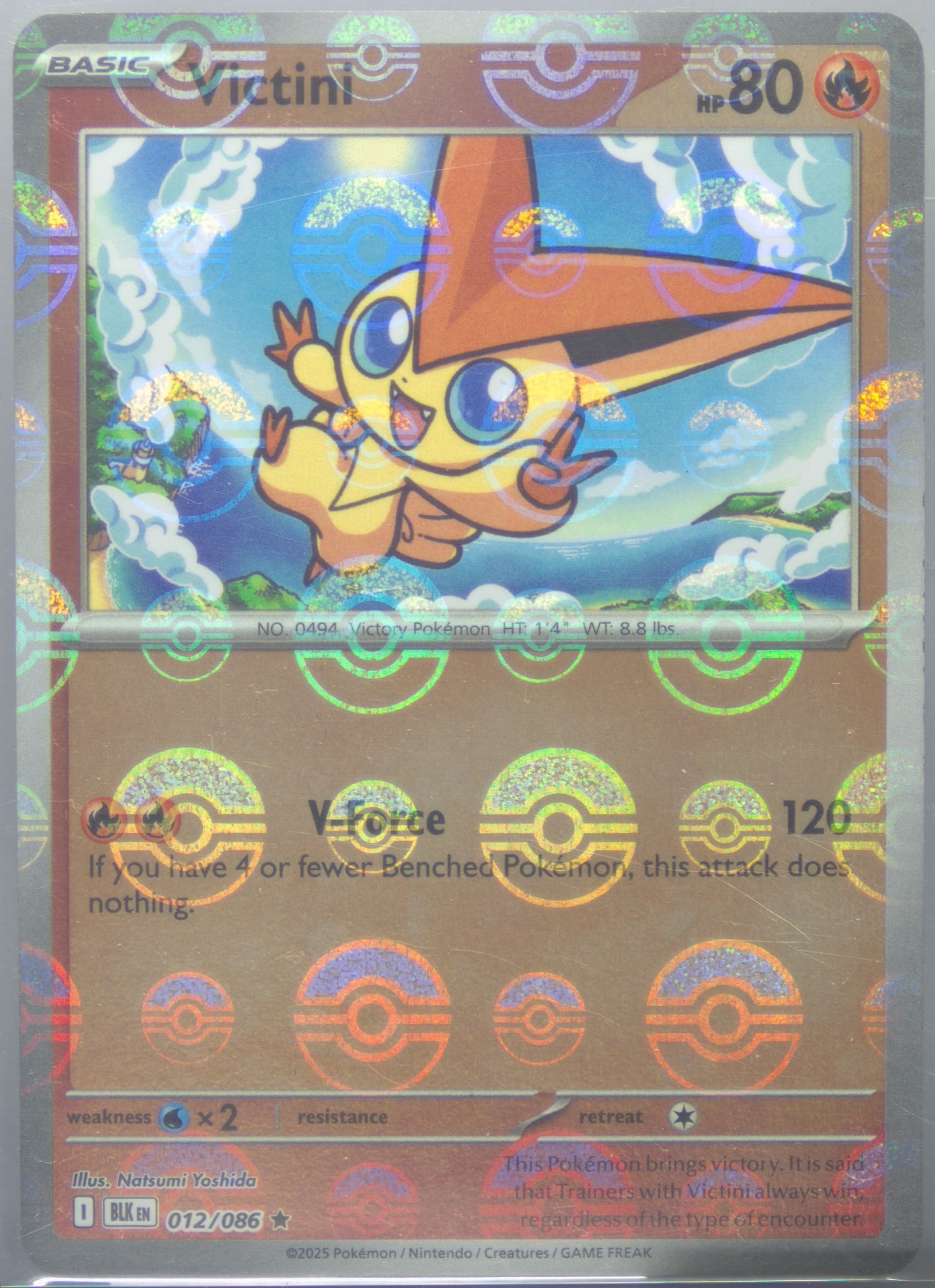 Victini Poke Ball Reverse Holo (012) 2025 Pokemon Blk EN-Black Bolt