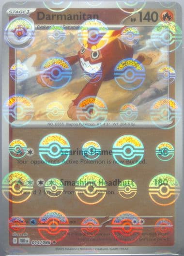 Darmanitan Poke Ball Reverse Holo (014) 2025 Pokemon Blk EN-Black Bolt