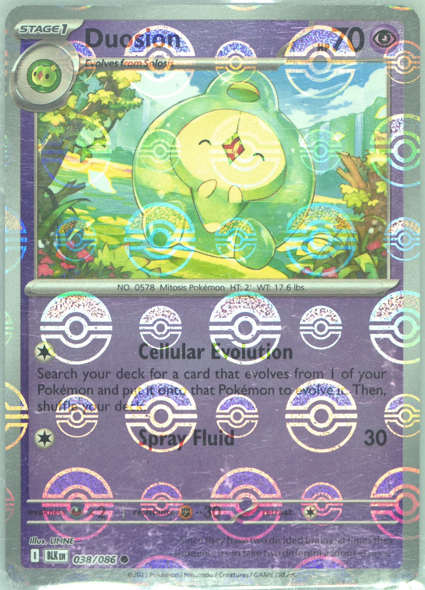 Duosion Poke Ball Reverse Holo (038) 2025 Pokemon Blk EN-Black Bolt