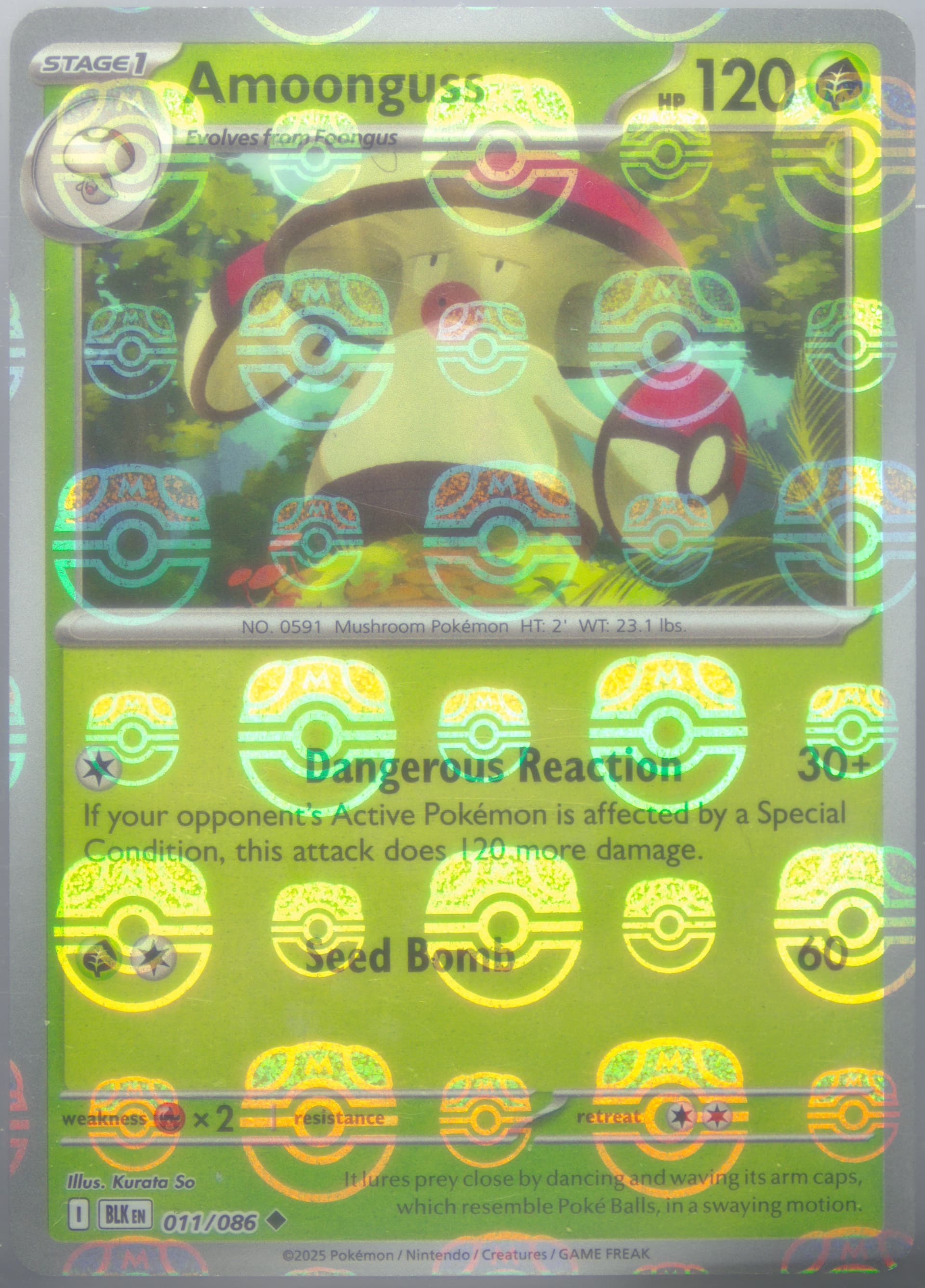 Amoonguss Master Ball Reverse Holo (011) 2025 Pokemon Blk EN-Black Bolt