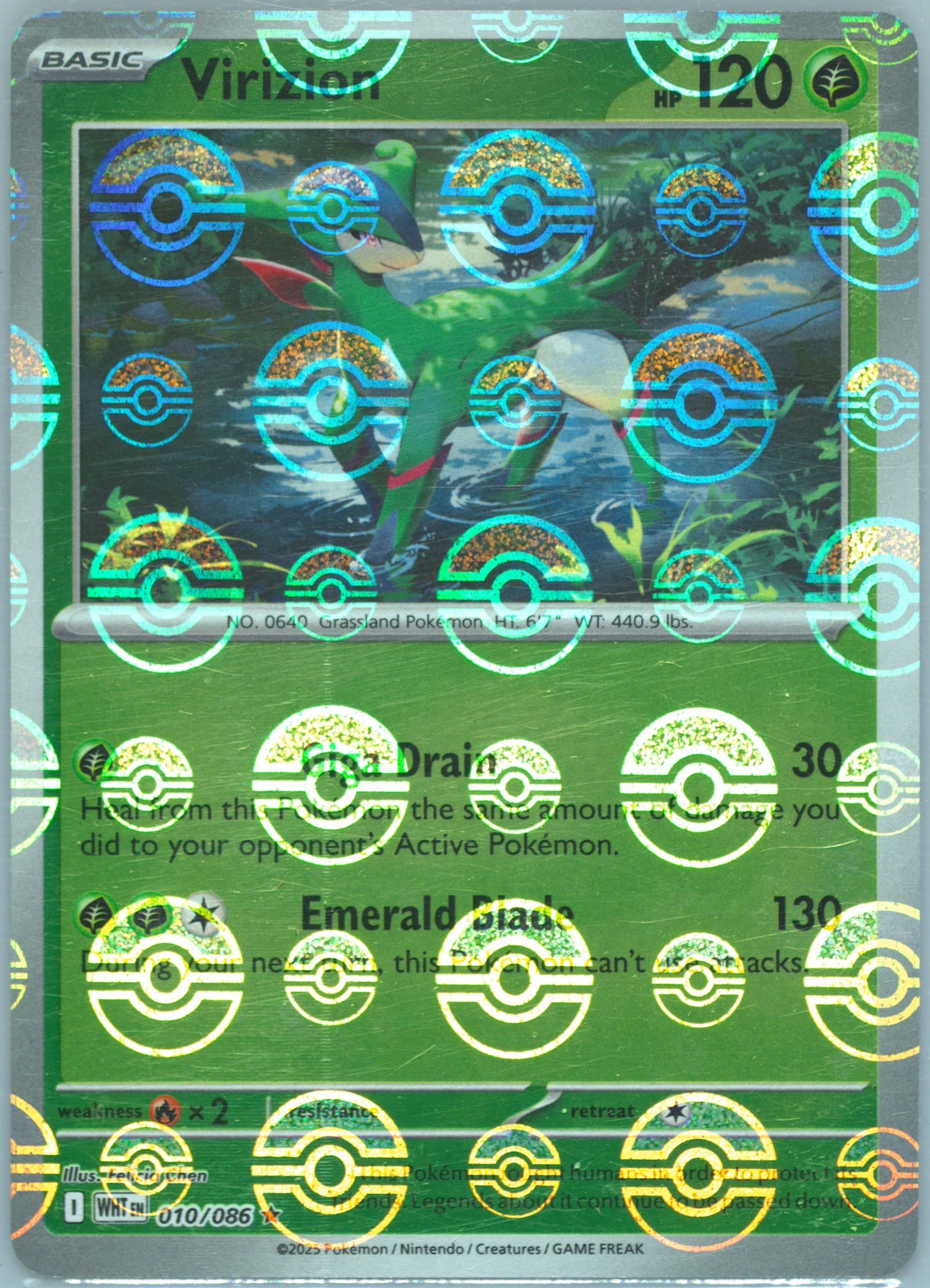 Virizion Poke Ball Reverse Holo (010) 2025 Pokemon Wht EN-White Flare
