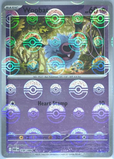 Woobat Poke Ball Reverse Holo (036) 2025 Pokemon Wht EN-White Flare