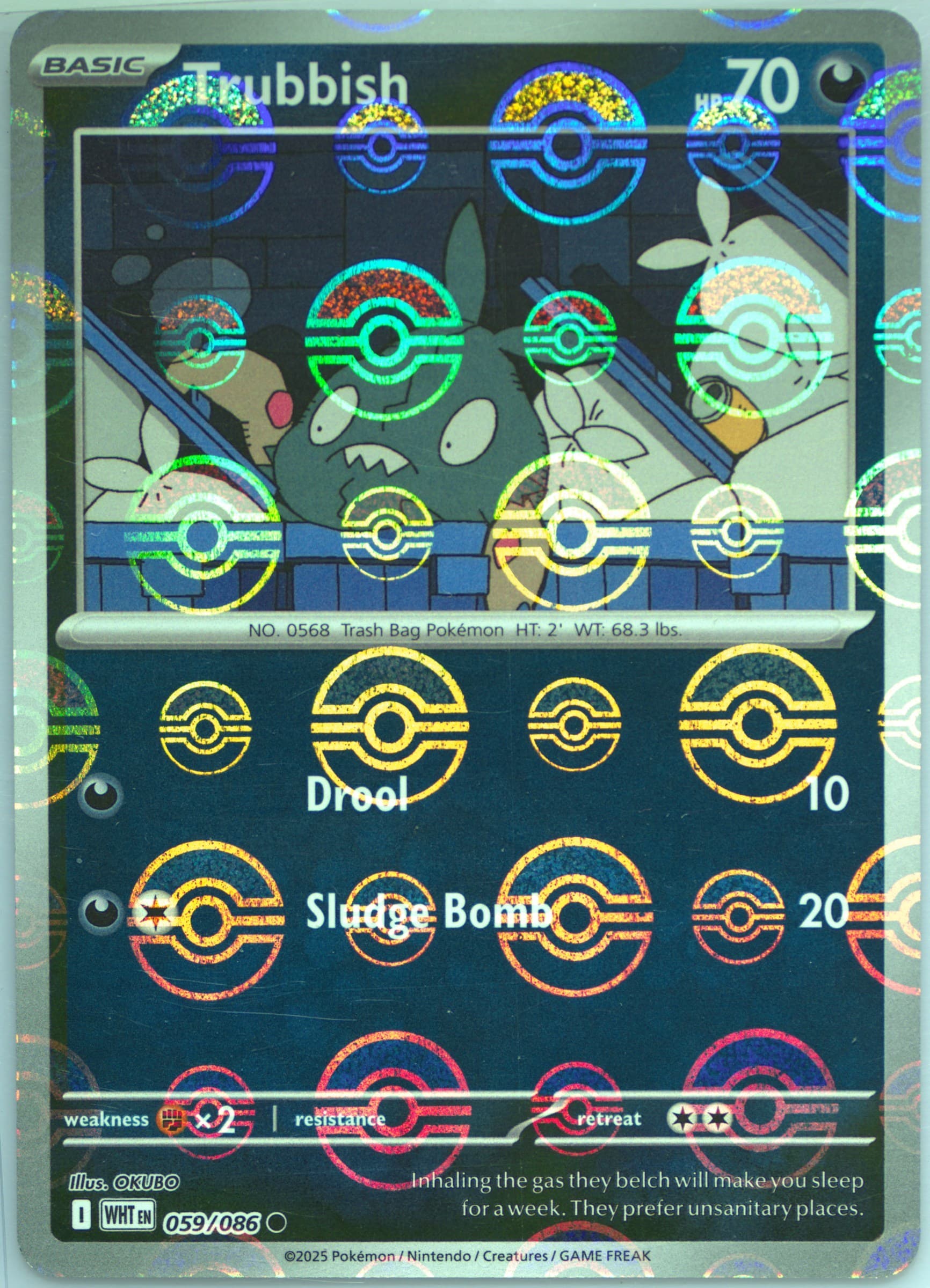 Trubbish Poke Ball Reverse Holo (059) 2025 Pokemon Wht EN-White Flare