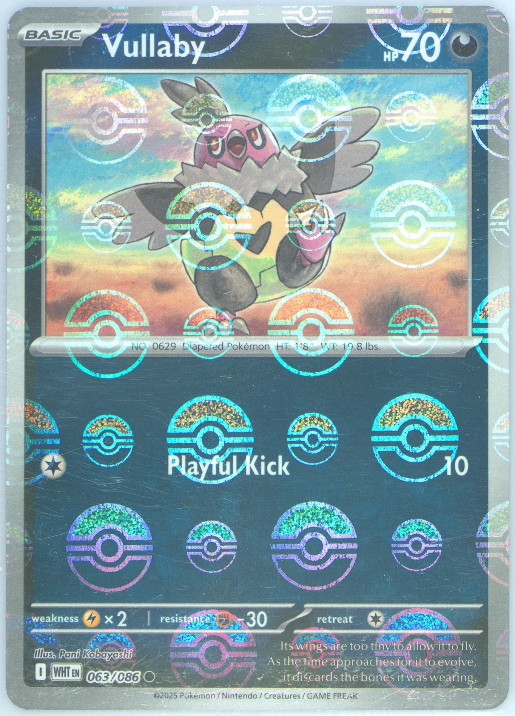 Vullaby Poke Ball Reverse Holo (063) 2025 Pokemon Wht EN-White Flare