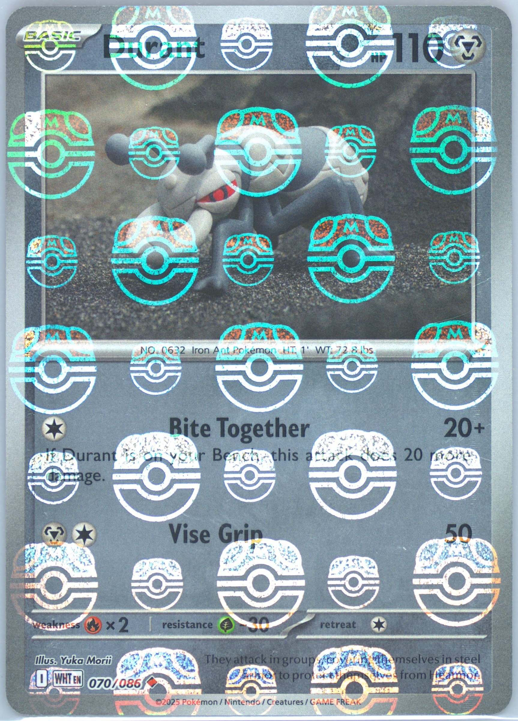 Durant Poke Ball Reverse Holo (070) 2025 Pokemon Wht EN-White Flare