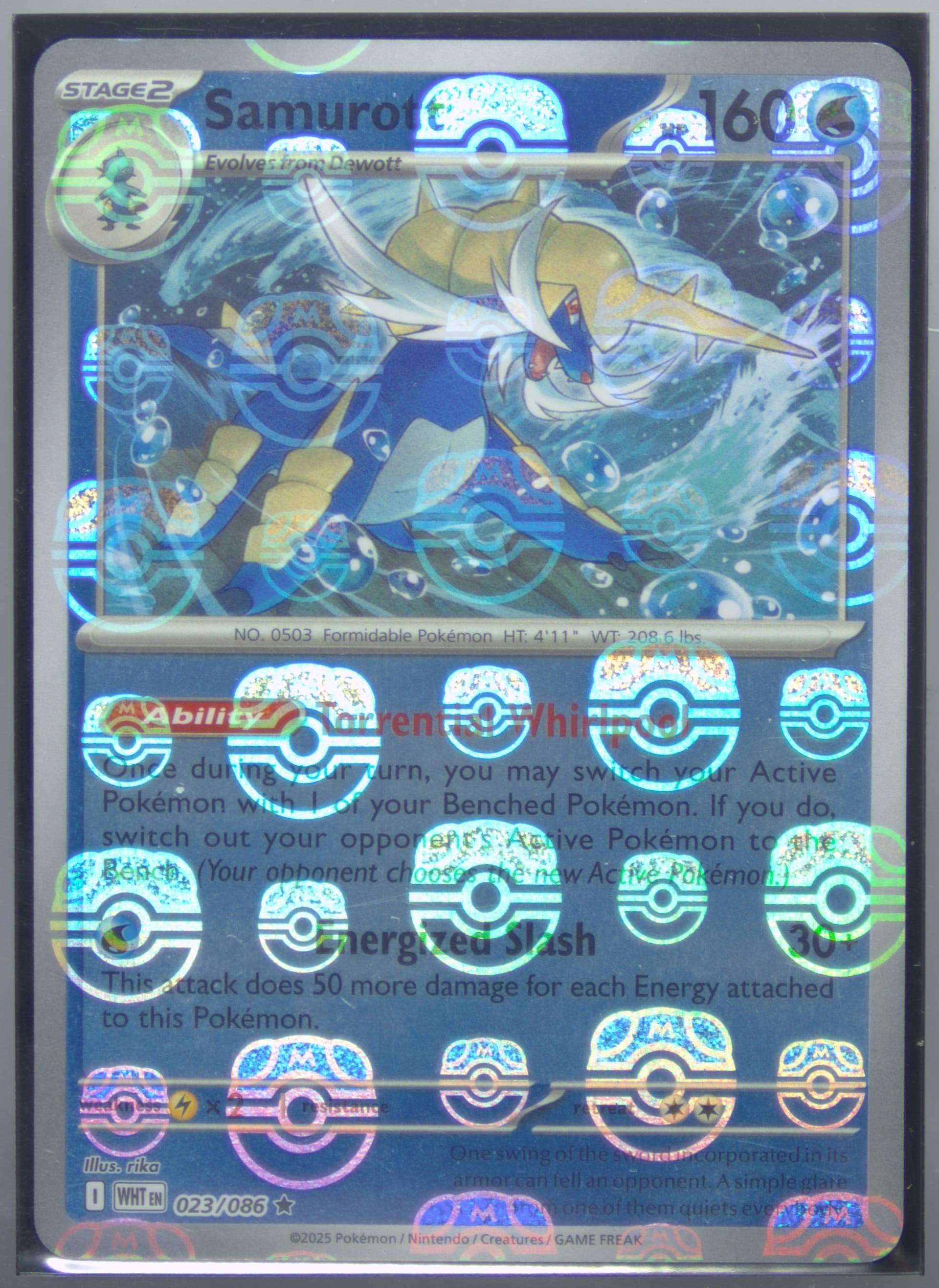 Samurott Master Ball Reverse Holo (023) 2025 Pokemon Wht EN-White Flare