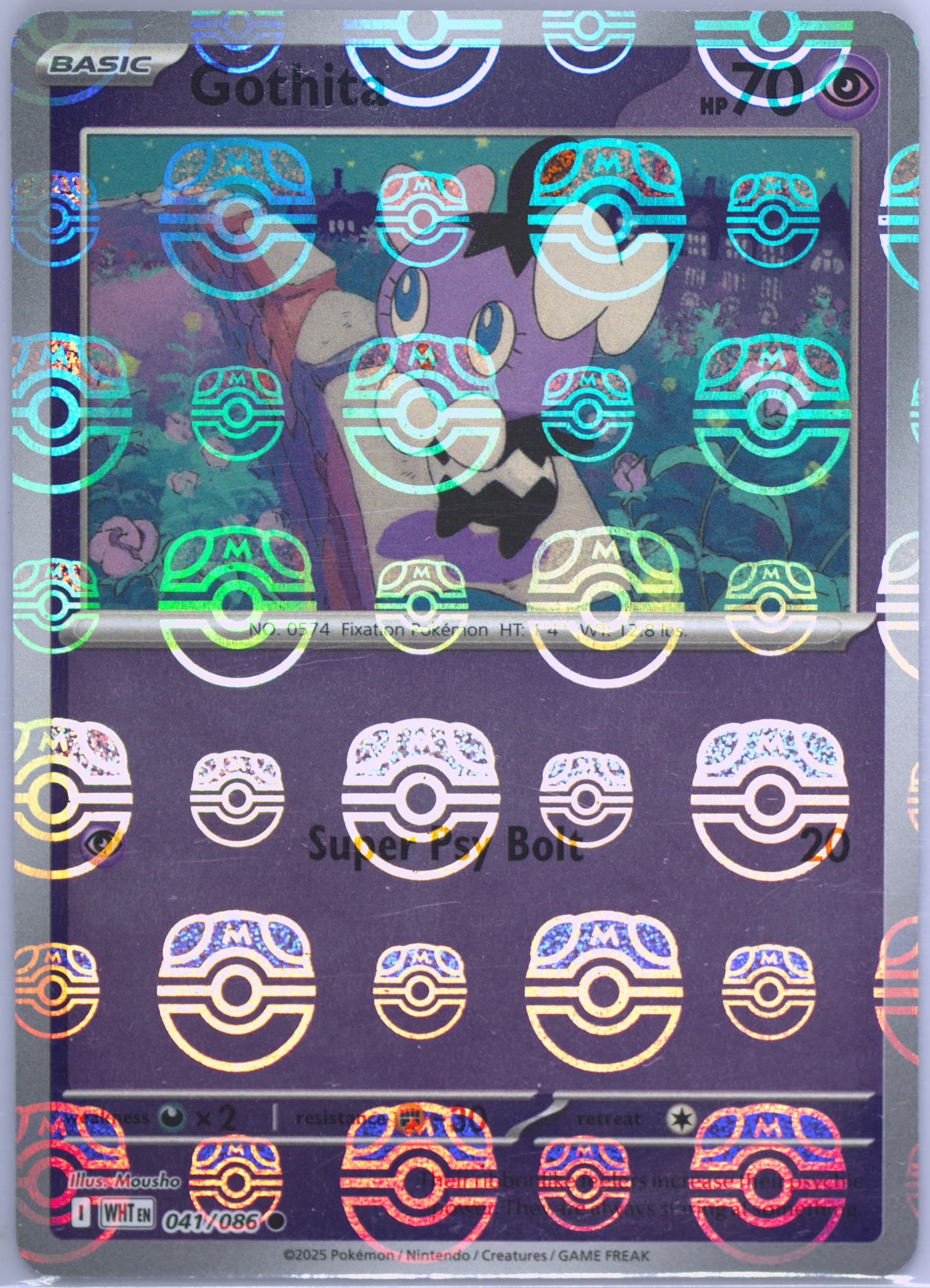 Gothita Master Ball Reverse Holo (041) 2025 Pokemon Wht EN-White Flare