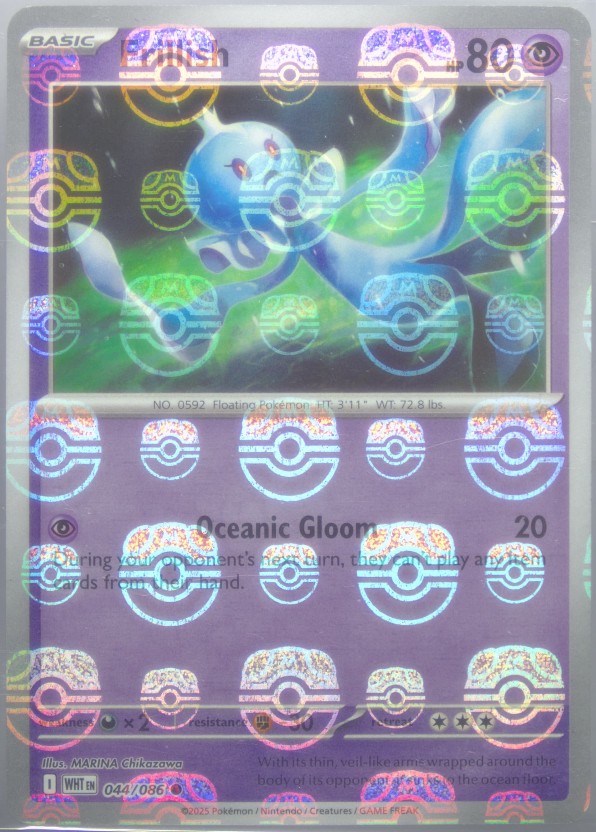 Frillish Master Ball Reverse Holo (044) 2025 Pokemon Wht EN-White Flare