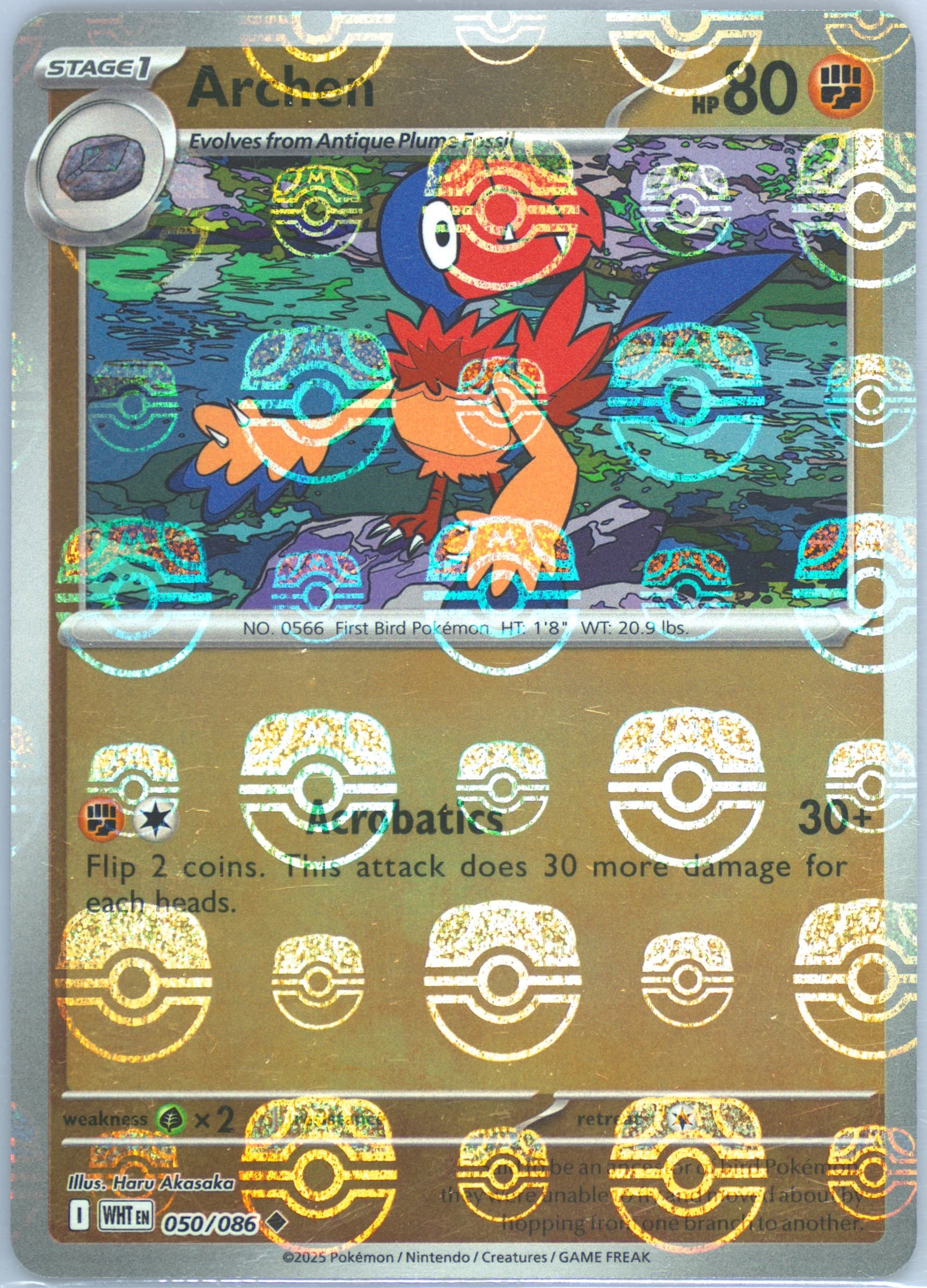 Archen Master Ball Reverse Holo (050) 2025 Pokemon Wht EN-White Flare