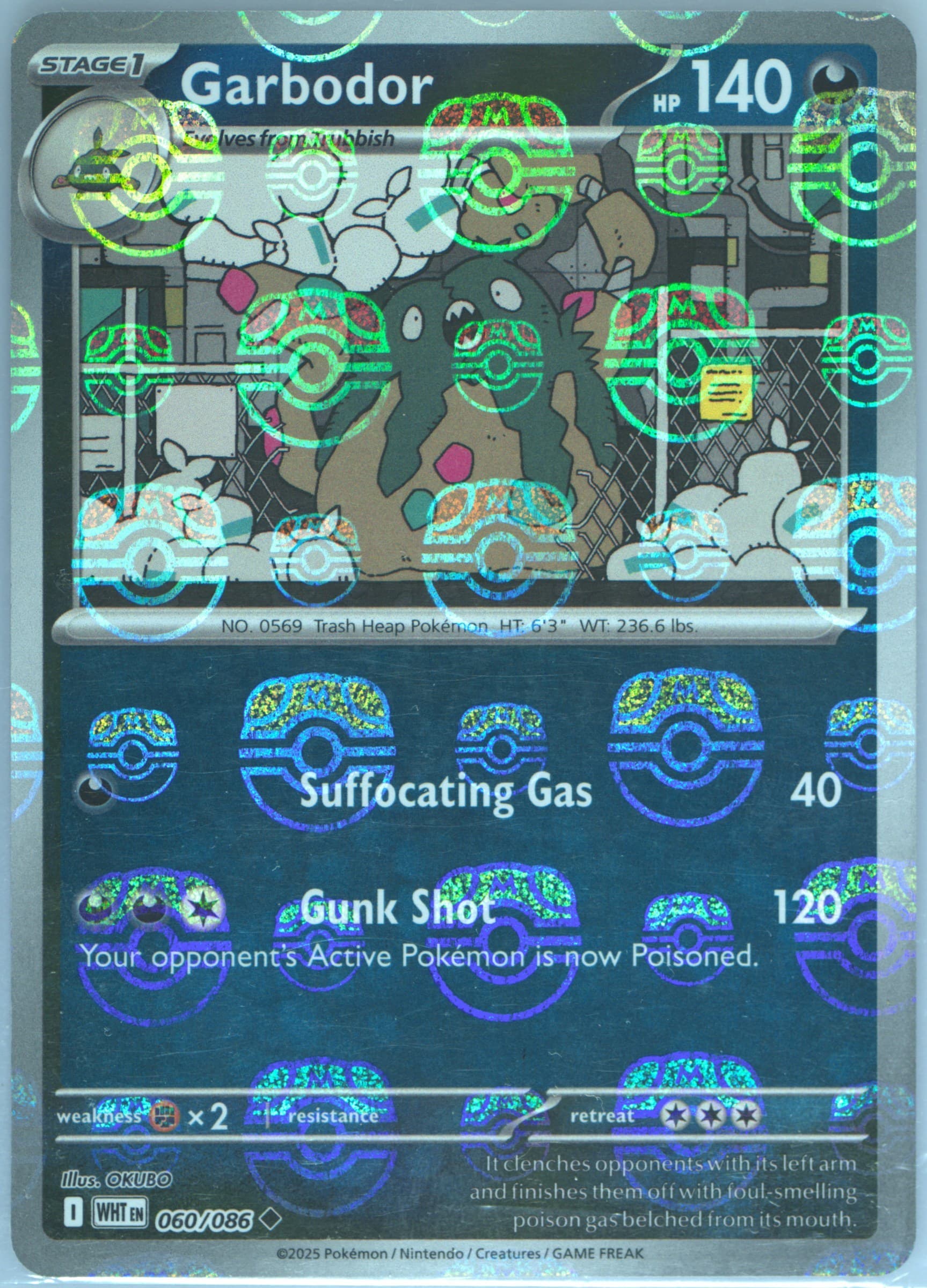 Garbodor Master Ball Reverse Holo (060) 2025 Pokemon Wht EN-White Flare