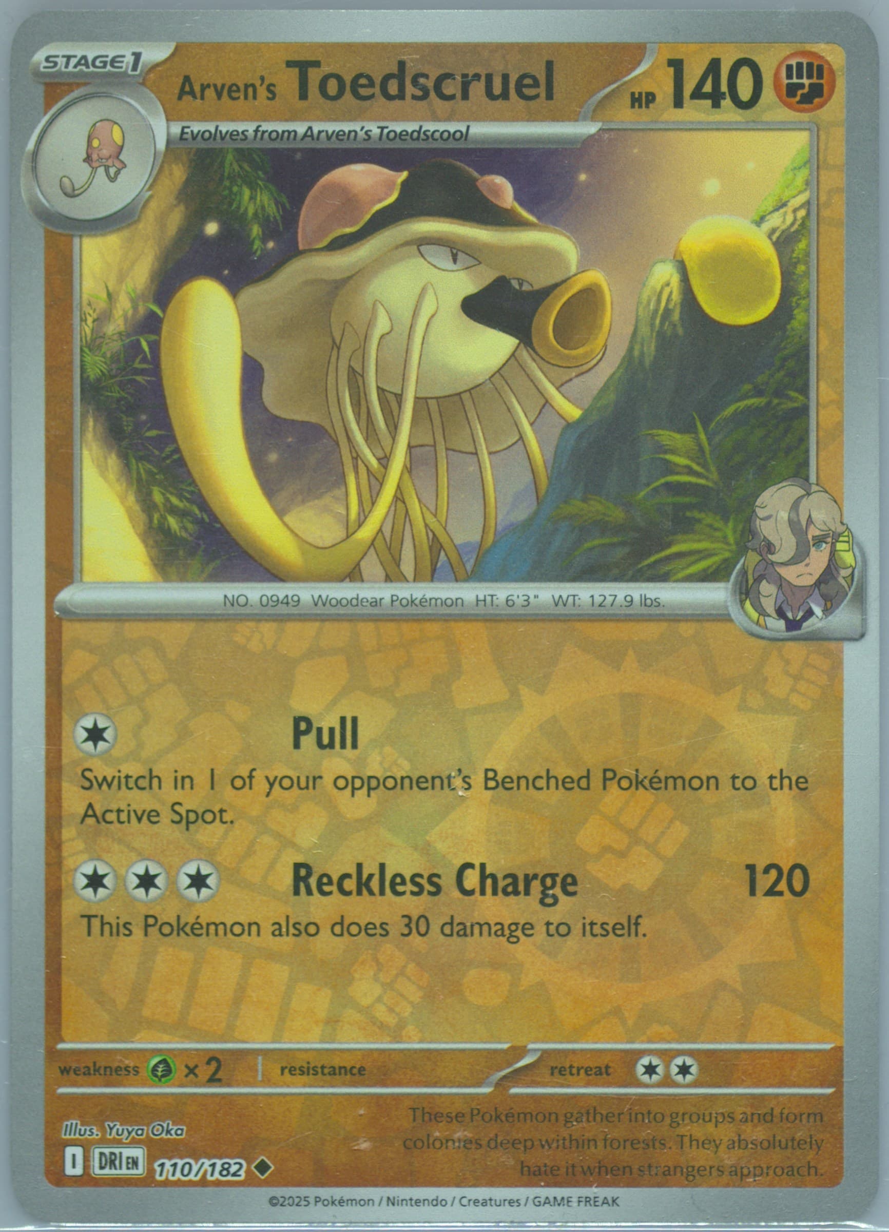 Arven's Toedscruel Reverse Holo (110) 2025 Pokemon Dri EN-Destined Rivals