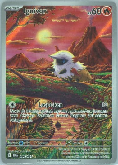 Larvesta Illustration Rare (099) 2025 Pokemon German Blk de-Black Bolt