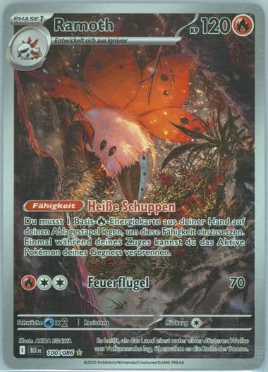 Volcarona Illustration Rare (100) 2025 Pokemon German Blk de-Black Bolt