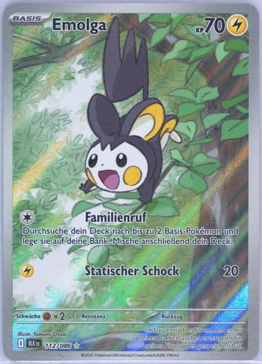 Emolga Illustration Rare (112) 2025 Pokemon German Blk de-Black Bolt
