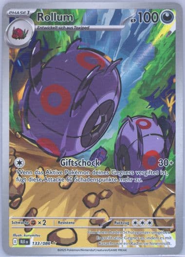 Whirlipede Illustration Rare (133) 2025 Pokemon German Blk de-Black Bolt