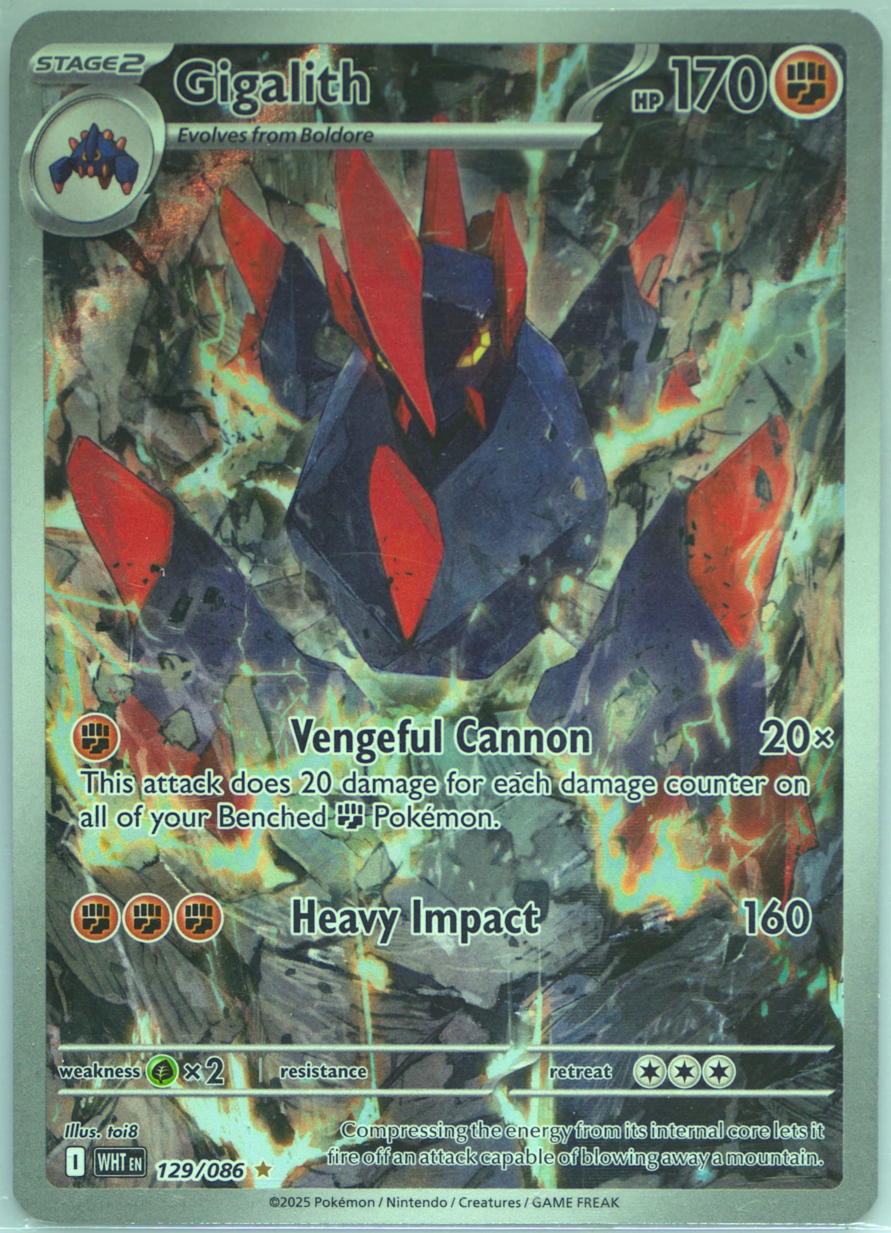 Gigalith Illustration Rare (129) 2025 Pokemon German Wht de-White Flare