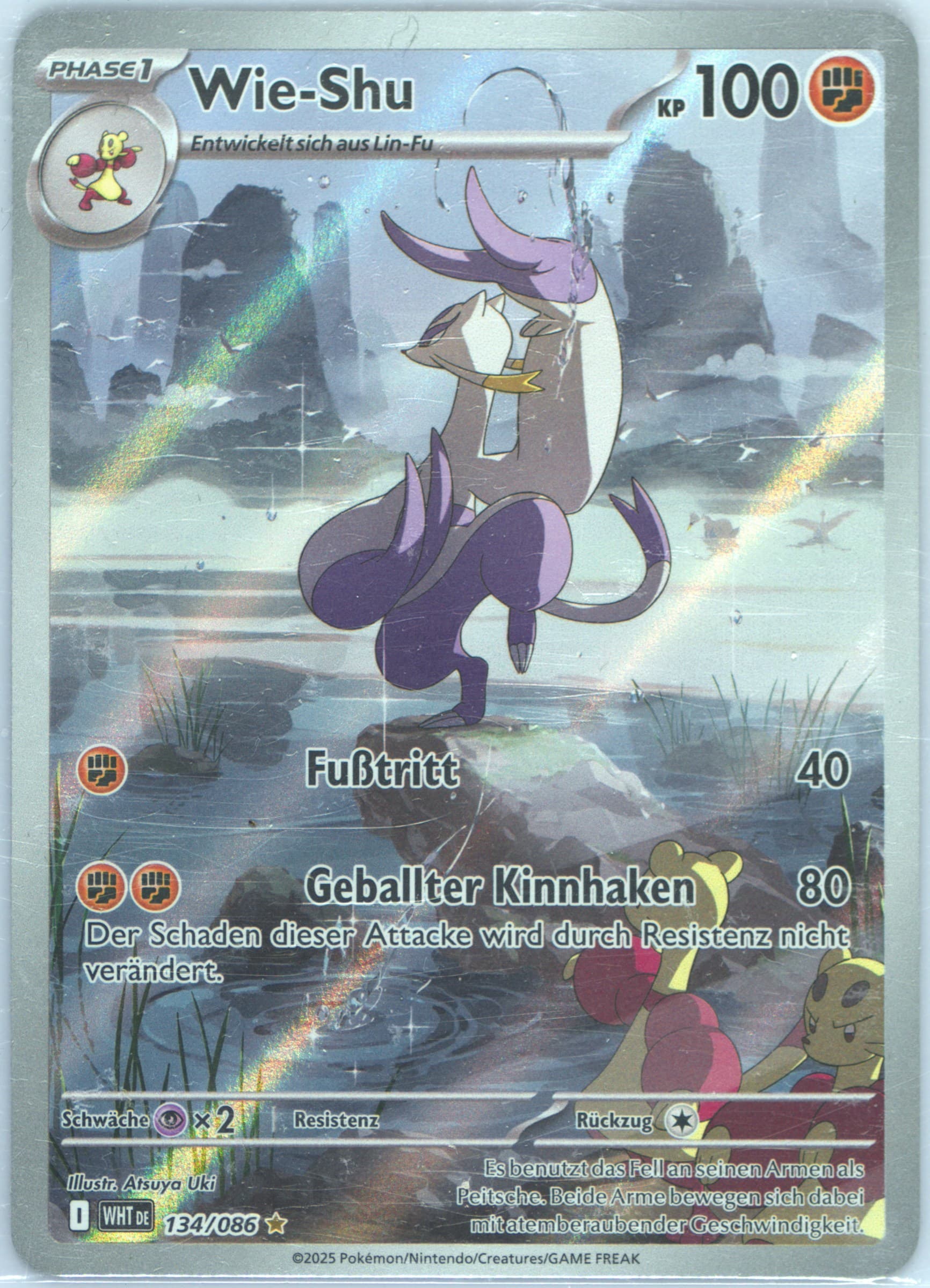 Mienshao Illustration Rare (134) 2025 Pokemon German Wht de-White Flare
