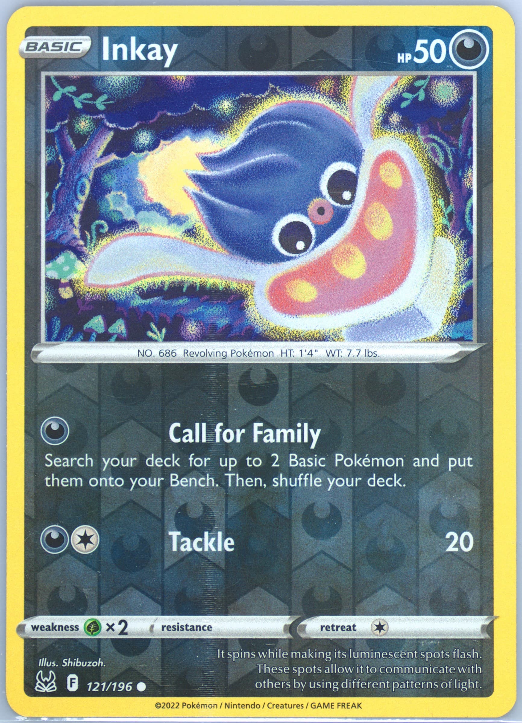 Inkay-Reverse Foil (121) 2022 Pokemon Sword & Shield Lost Origin