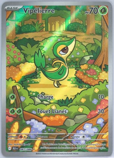 Snivy Illustration Rare (087) 2025 Pokemon French Blk FR-Black Bolt