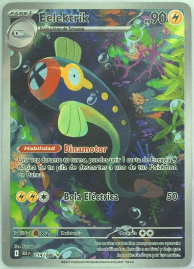 Eelektrik Illustration Rare (114) 2025 Pokemon Spanish Blk ES-Black Bolt