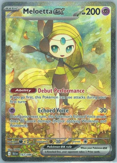 Meloetta EX Special Illustration Rare (167) 2025 Pokemon Spanish Blk ES-Black Bolt