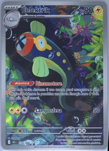 Eelektrik Illustration Rare (114) 2025 Pokemon Italian Blk It-Black Bolt