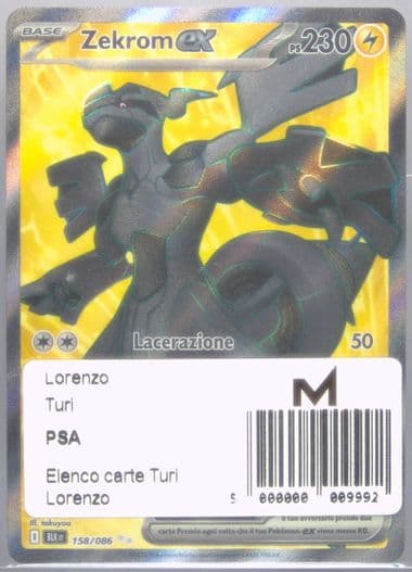 Zekrom EX Ultra Rare (158) 2025 Pokemon Italian Blk It-Black Bolt