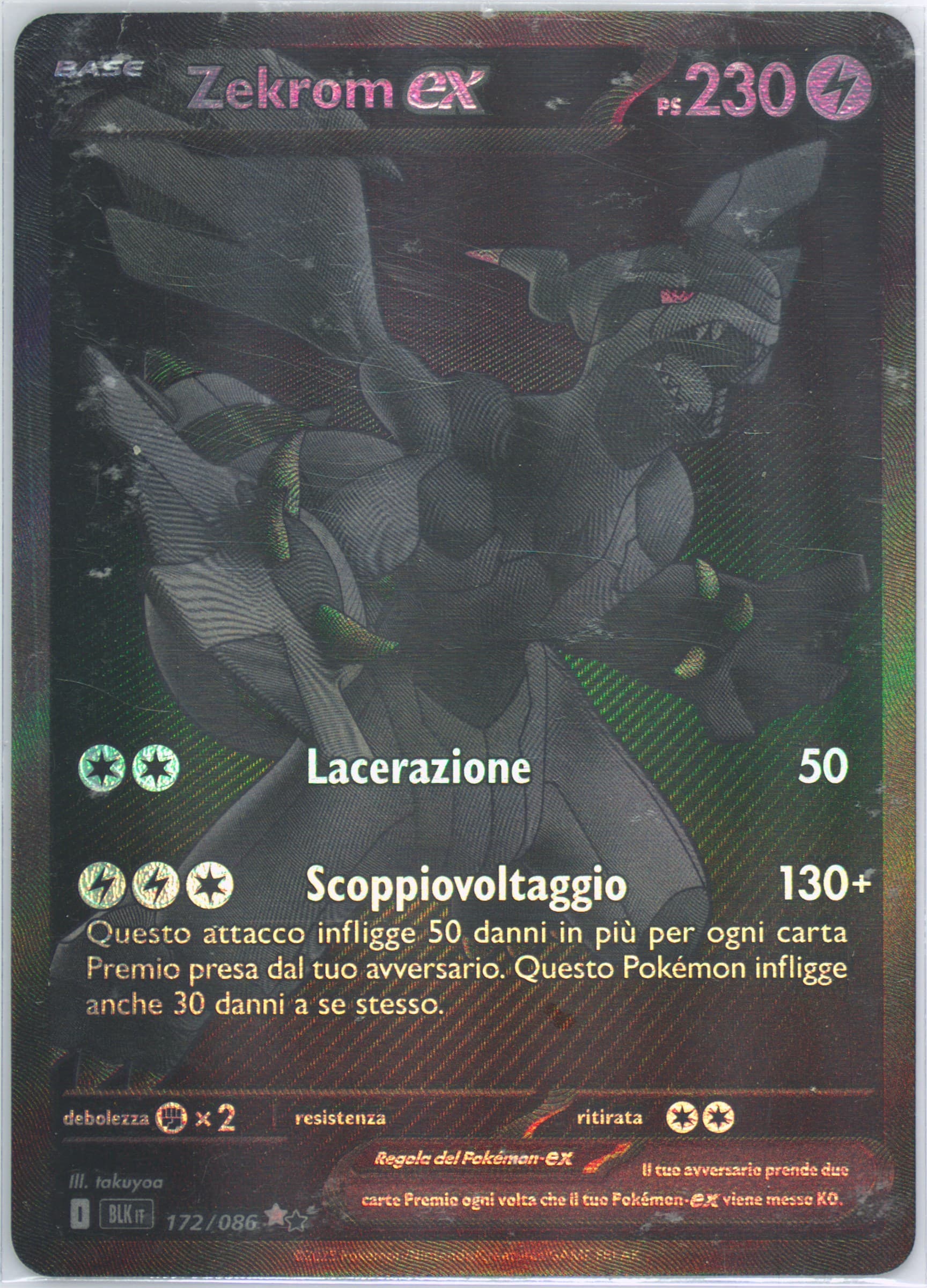 Zekrom EX Black White Rare (172) 2025 Pokemon Italian Blk It-Black Bolt