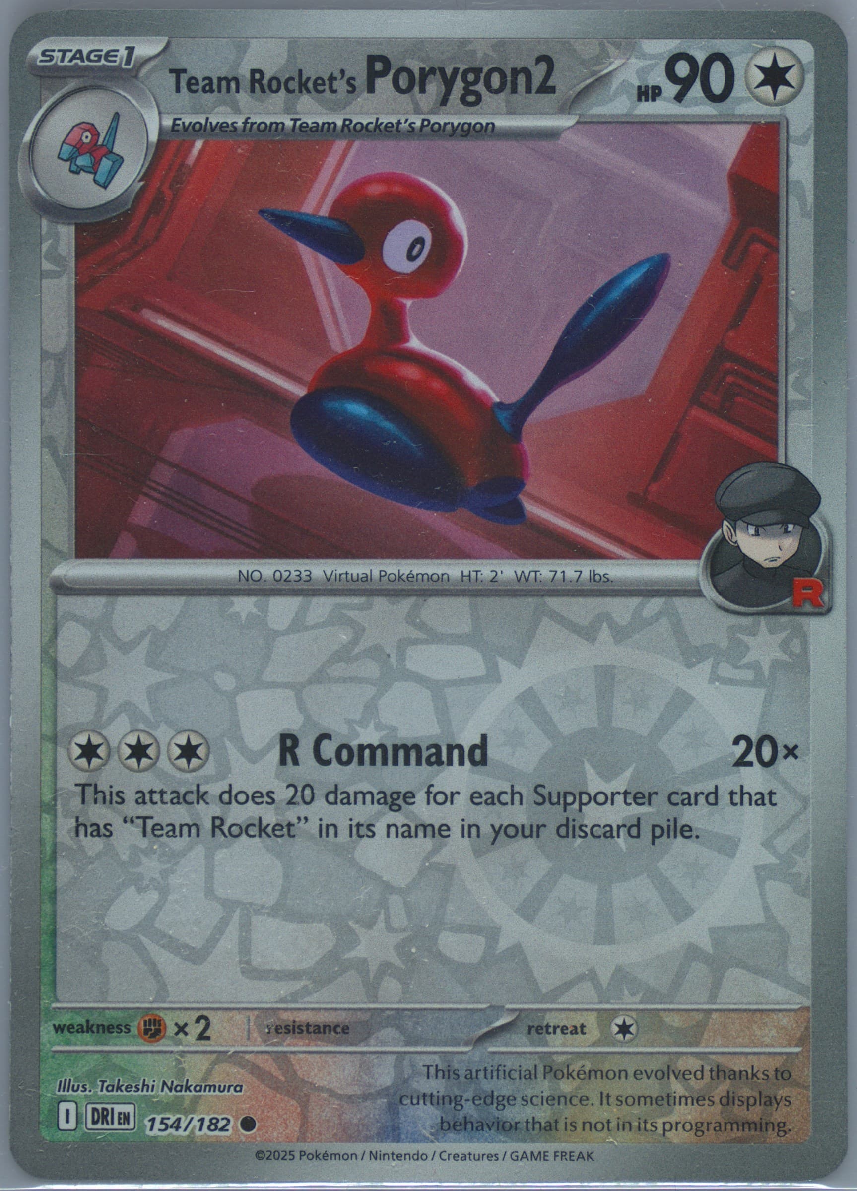 Team Rocket's PORYGON2 Reverse Holo (154) 2025 Pokemon Dri EN-Destined Rivals