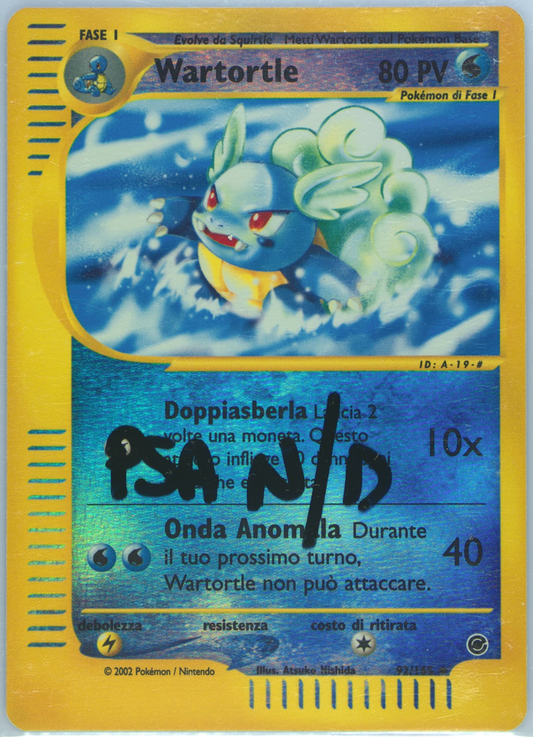 Wartortle-Reverse Foil Italian (92) 2002 Pokemon Expedition