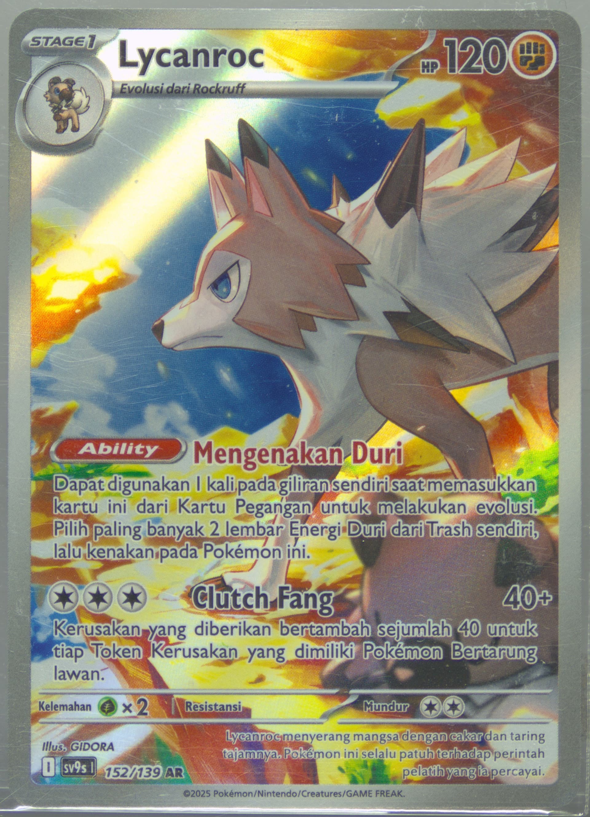 Lycanroc Art Rare (152) 2025 Pokemon Indonesian Sv9s I-Bonds of Destiny