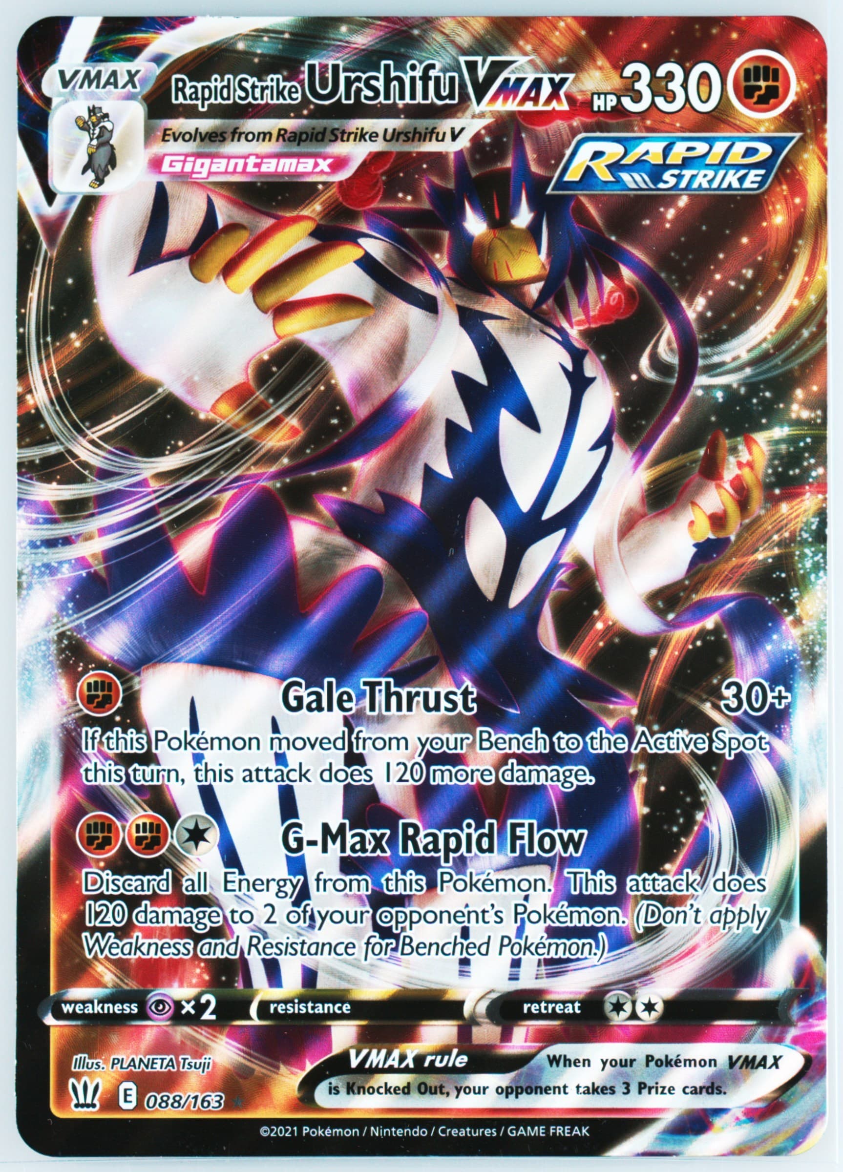 Full Art/Rapid Strike Urshifu Vmax Rapid Strike Urshifu Vmax Premium Collection-Jumbo (088) 2021 Pokemon Sword & Shield Battle Styles