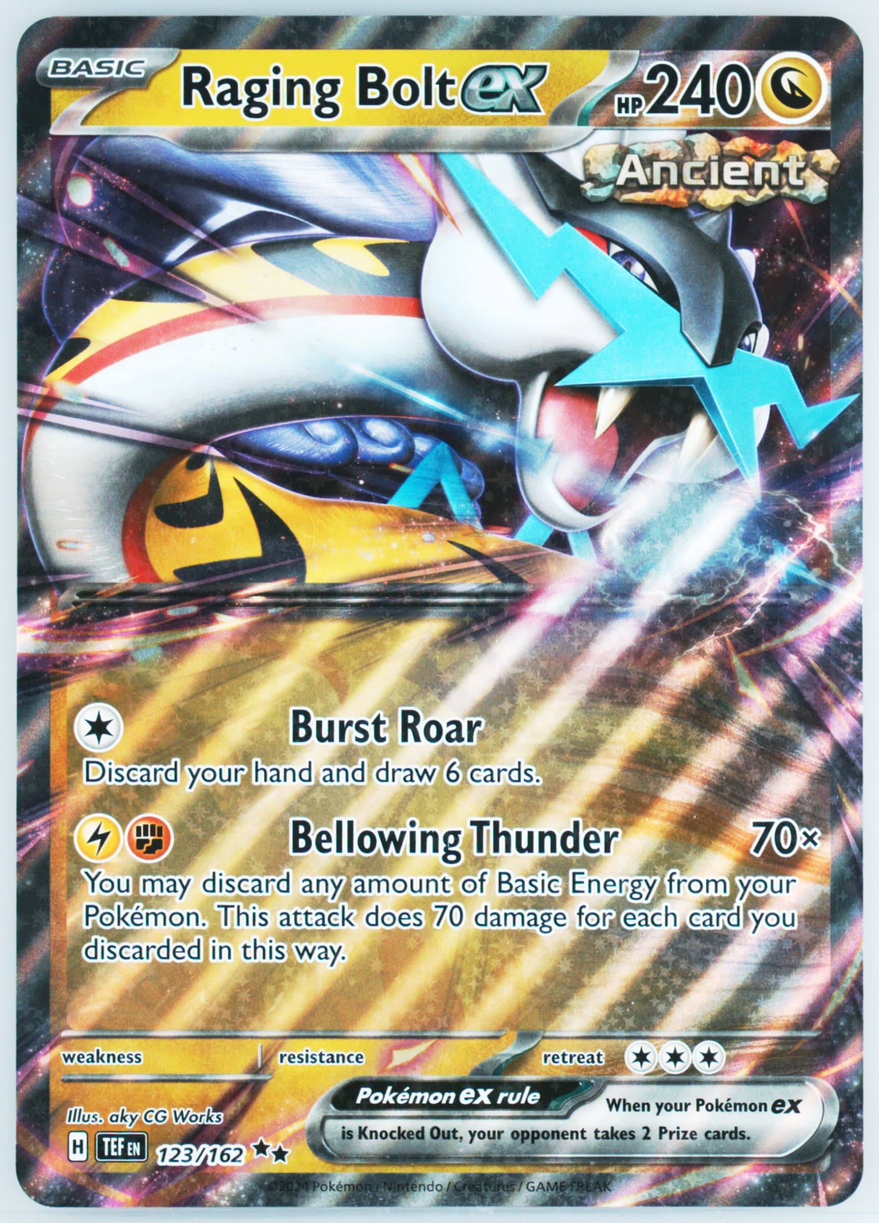 Raging Bolt EX Paradox Fury Premium Collection-Jumbo (123) 2024 Pokemon Tef EN-Temporal Forces