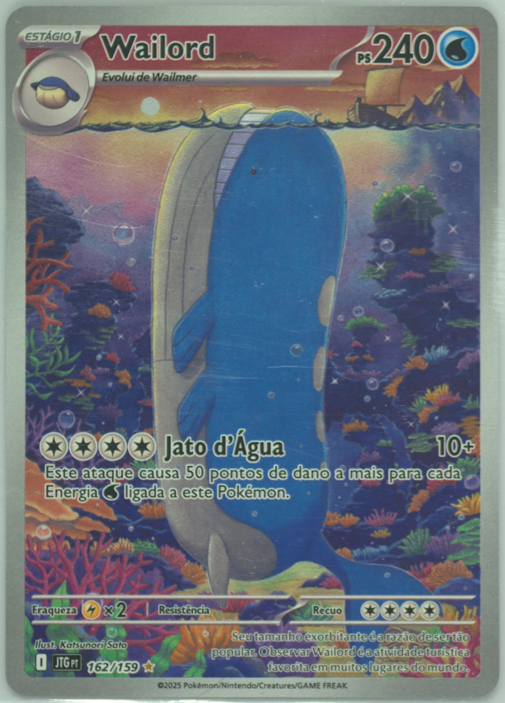Wailord Illustration Rare (162) 2025 Pokemon Portuguese Jtg PT-Journey Together