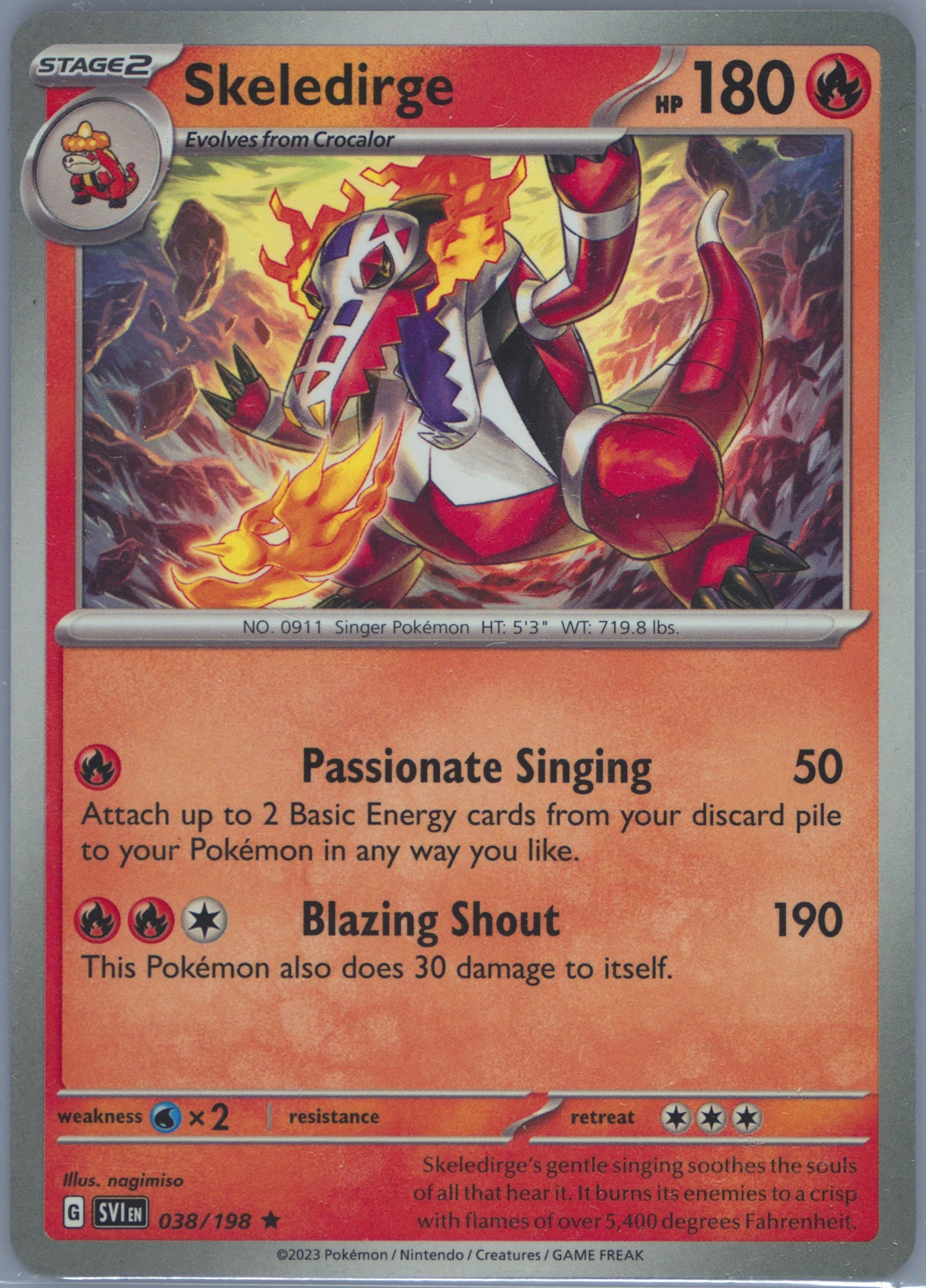 Skeledirge 2024 Scarlet & Violet EX Battle Deck-Victini (038) 2023 Pokemon Svi EN-Scarlet & Violet