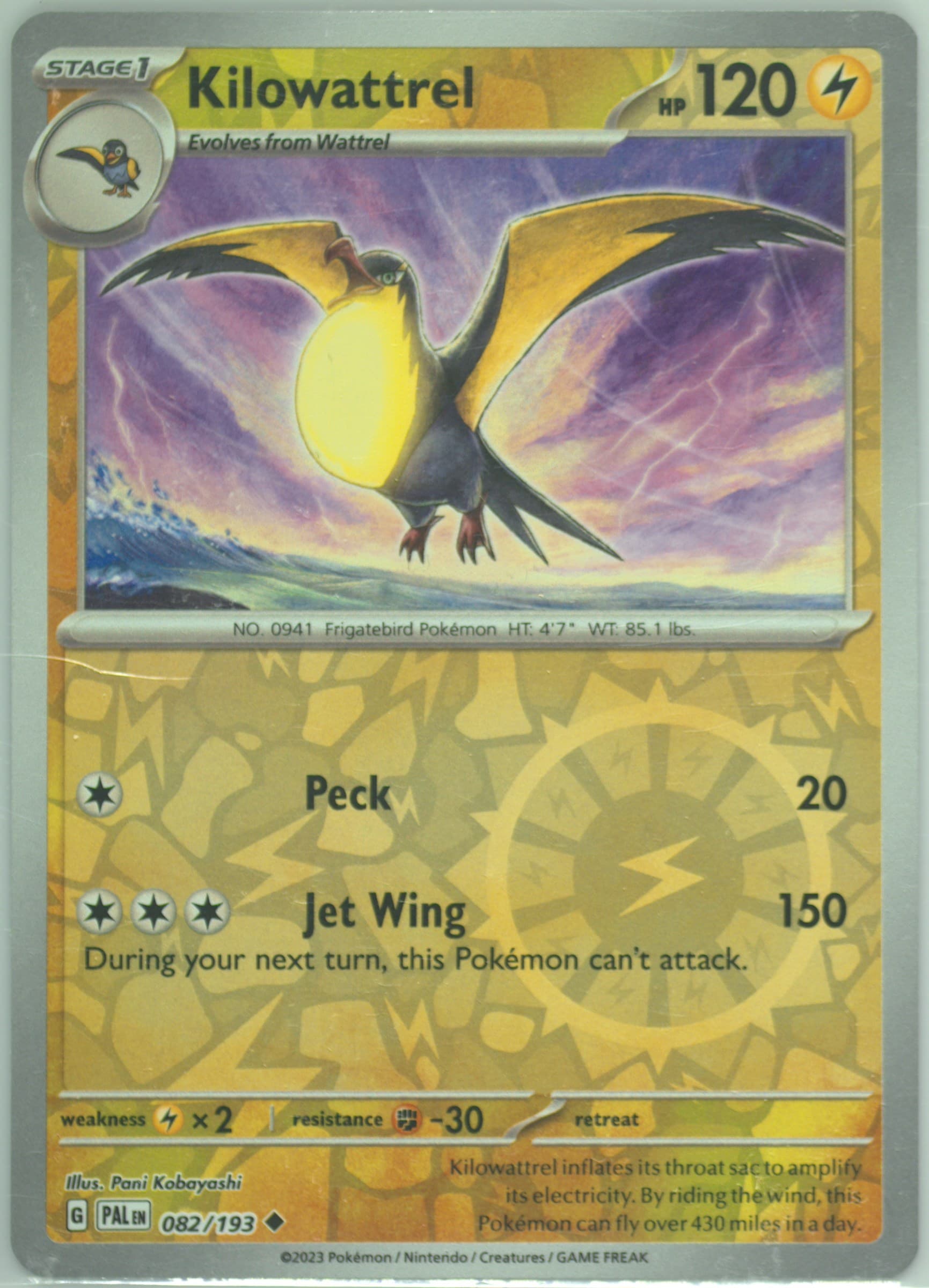 Kilowattrel Reverse Holo (082) 2023 Pokemon Pal EN-Paldea Evolved