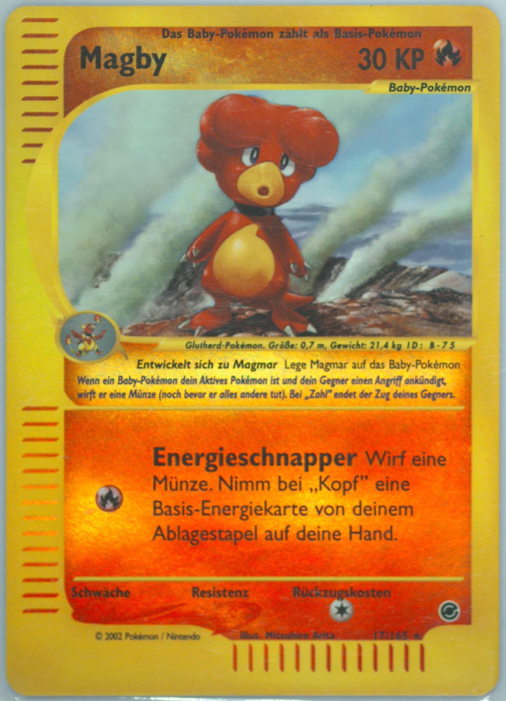 Magby-Reverse Foil German (17) 2002 Pokemon Expedition