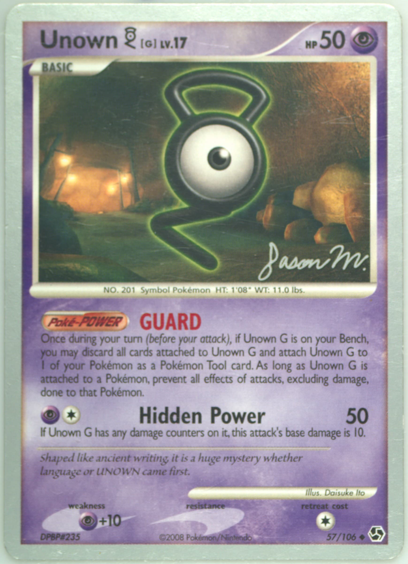 Unown G Queengar (57) 2009 Pokemon World Championships Promo