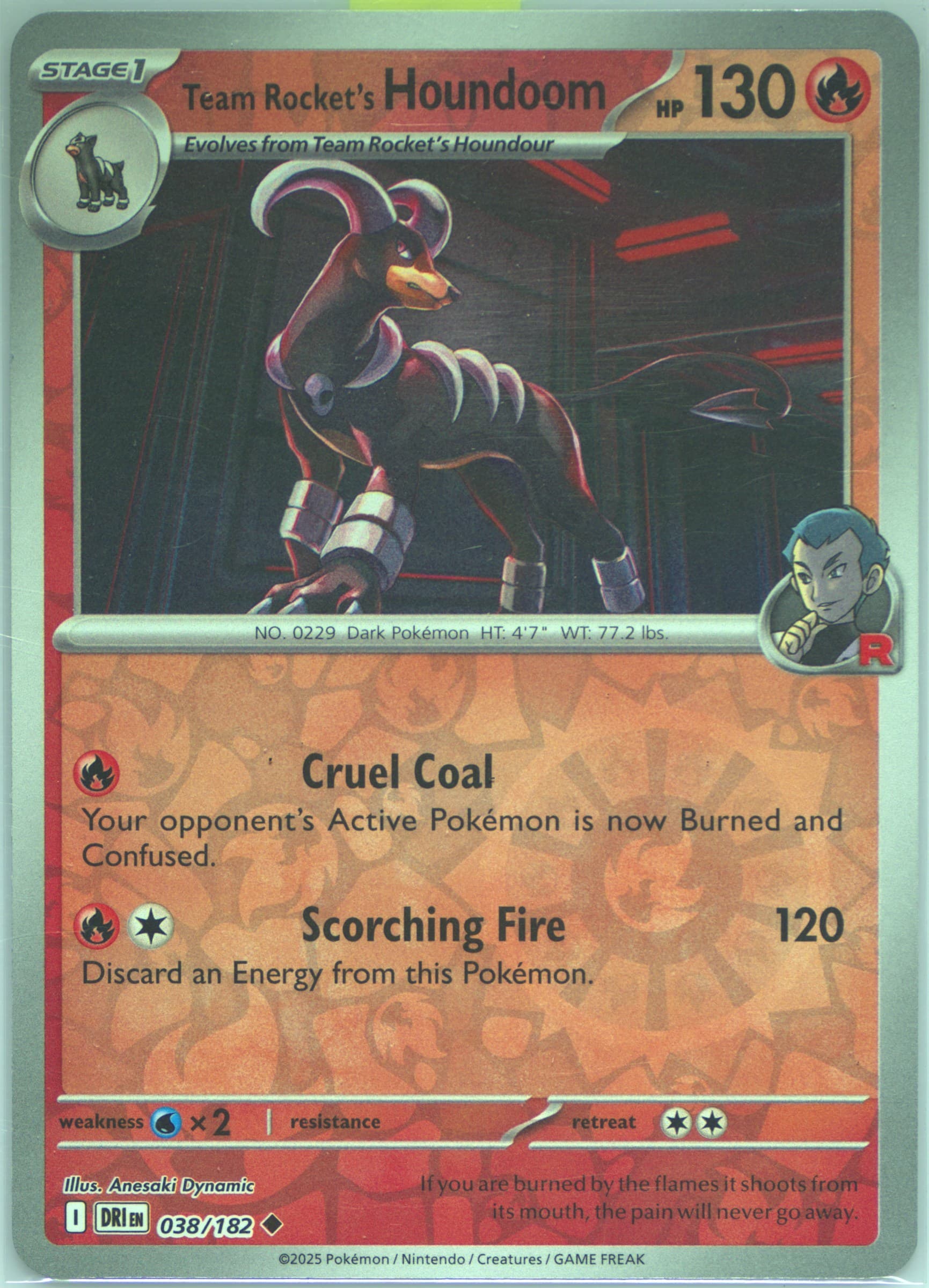 Team Rocket's Houndoom Reverse Holo (038) 2025 Pokemon Dri EN-Destined Rivals