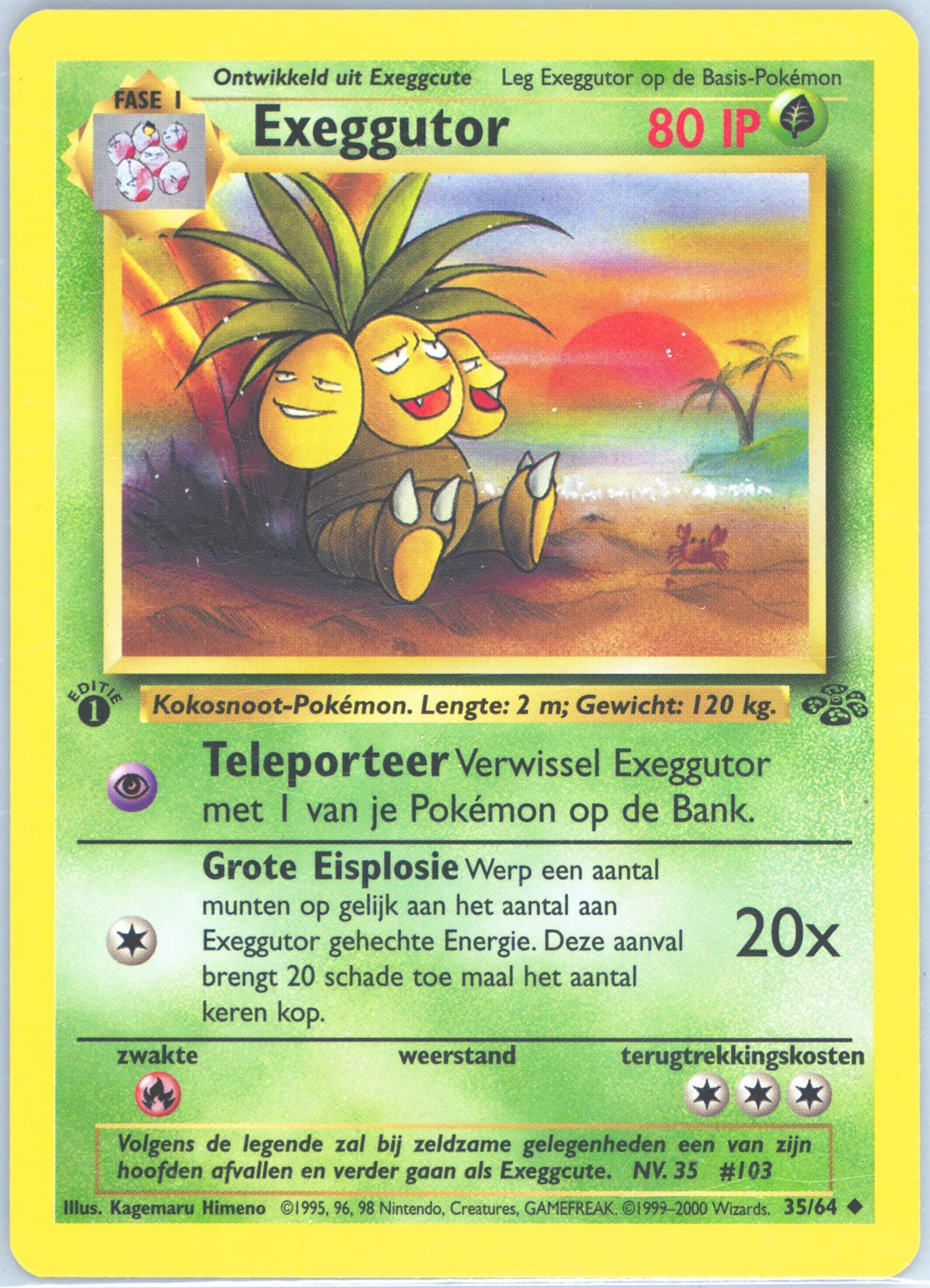 Exeggutor 1st Edition (35) 2000 Pokemon Dutch Jungle