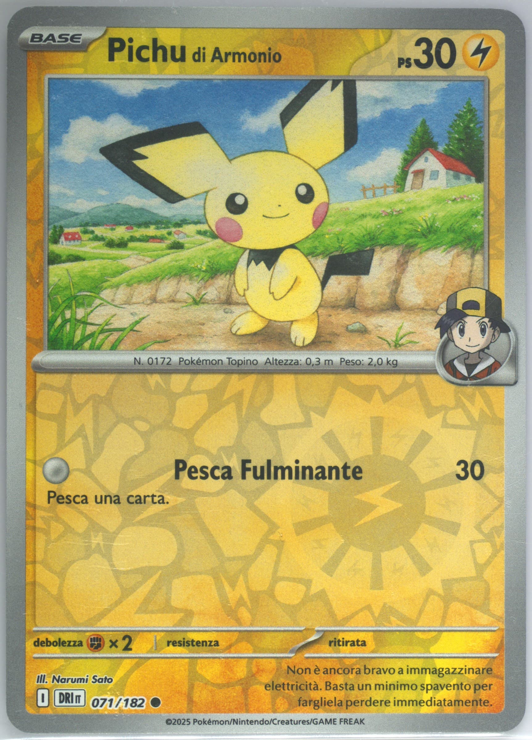 Ethan's Pichu Reverse Holo (071) 2025 Pokemon Italian Dri It-Destined Rivals