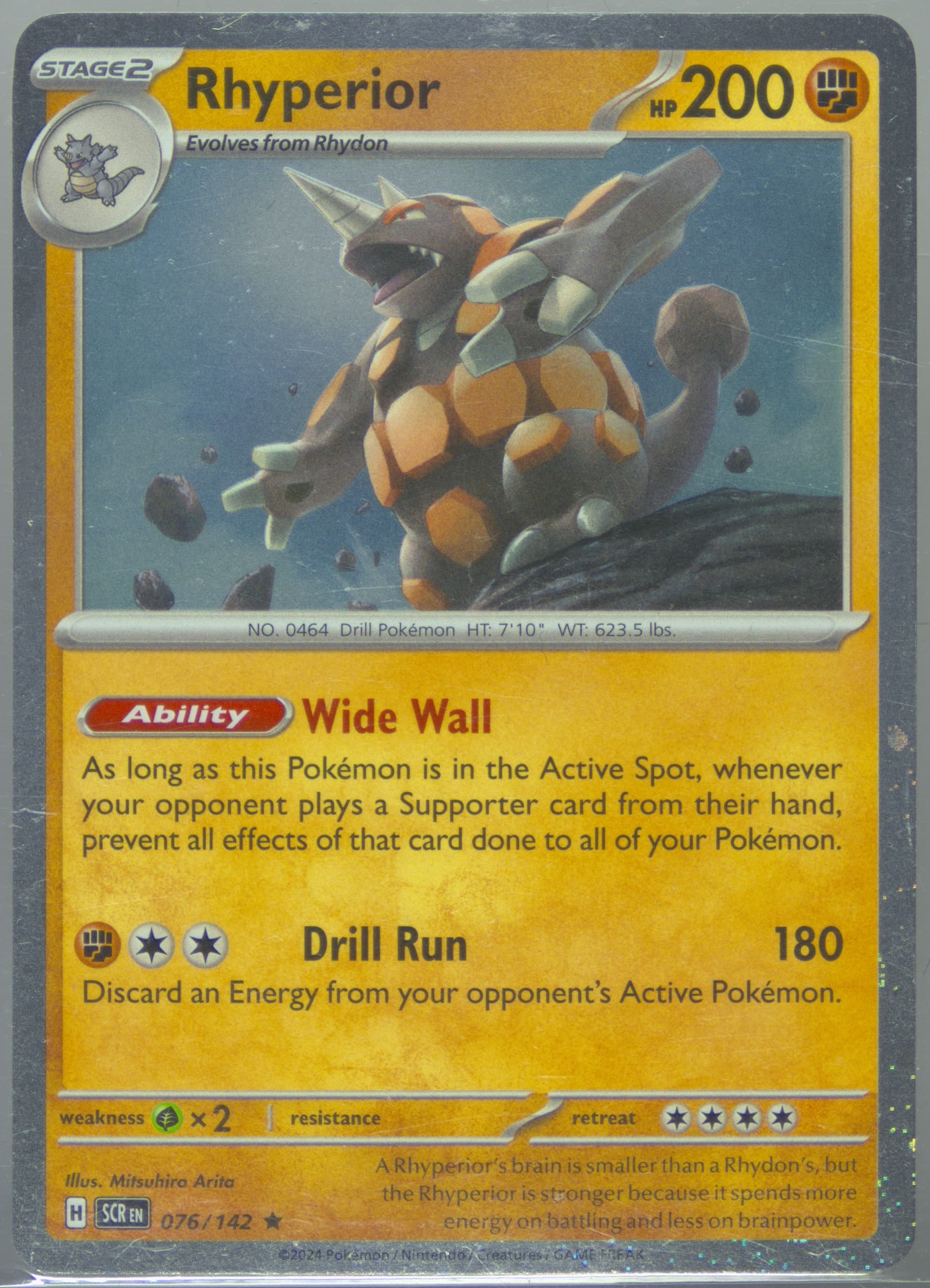 Rhyperior Journey Together Premium Checklane Blister (076) 2025 Pokemon Scr EN-Stellar Crown