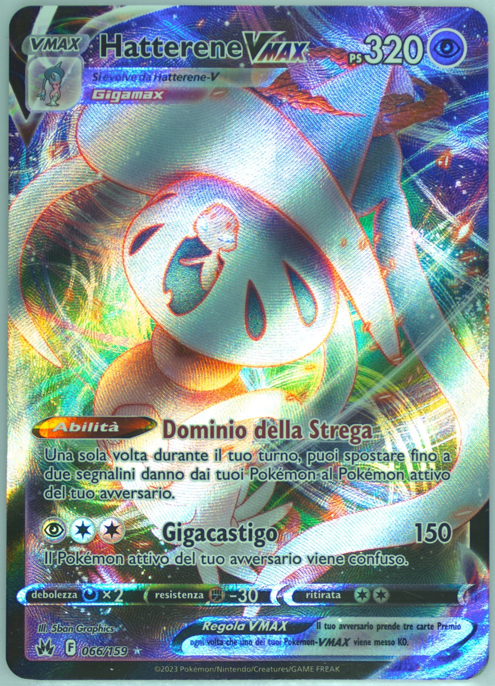 Full Art/Hatterene Vmax Italian (066) 2023 Pokemon Sword and Shield Crown Zenith