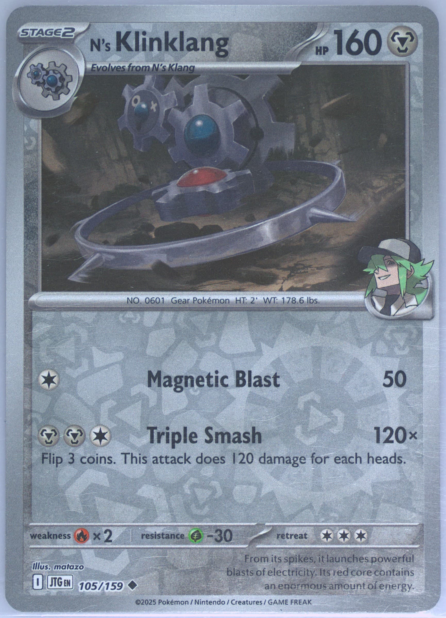 N's Klinklang Reverse Holo (105) 2025 Pokemon Jtg EN-Journey Together