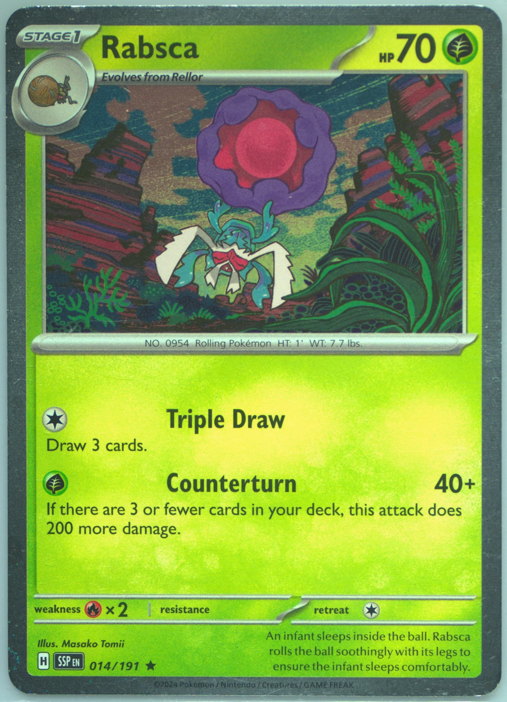 Rabsca Destined Rivals Checklane Blister (014) 2025 Pokemon Ssp EN-Surging Sparks